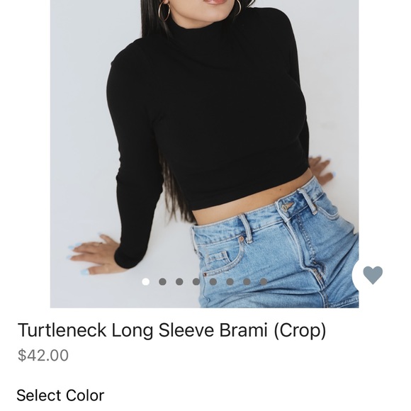 Klassy Network Tops - Turtleneck Long Sleeve Brami (Crop)